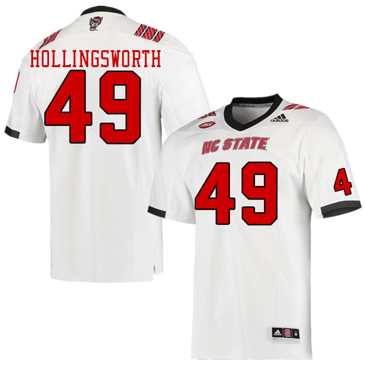 Men #49 Aiden Hollingsworth NC State Wolfpack College Football Jerseys Stitched Sale-White